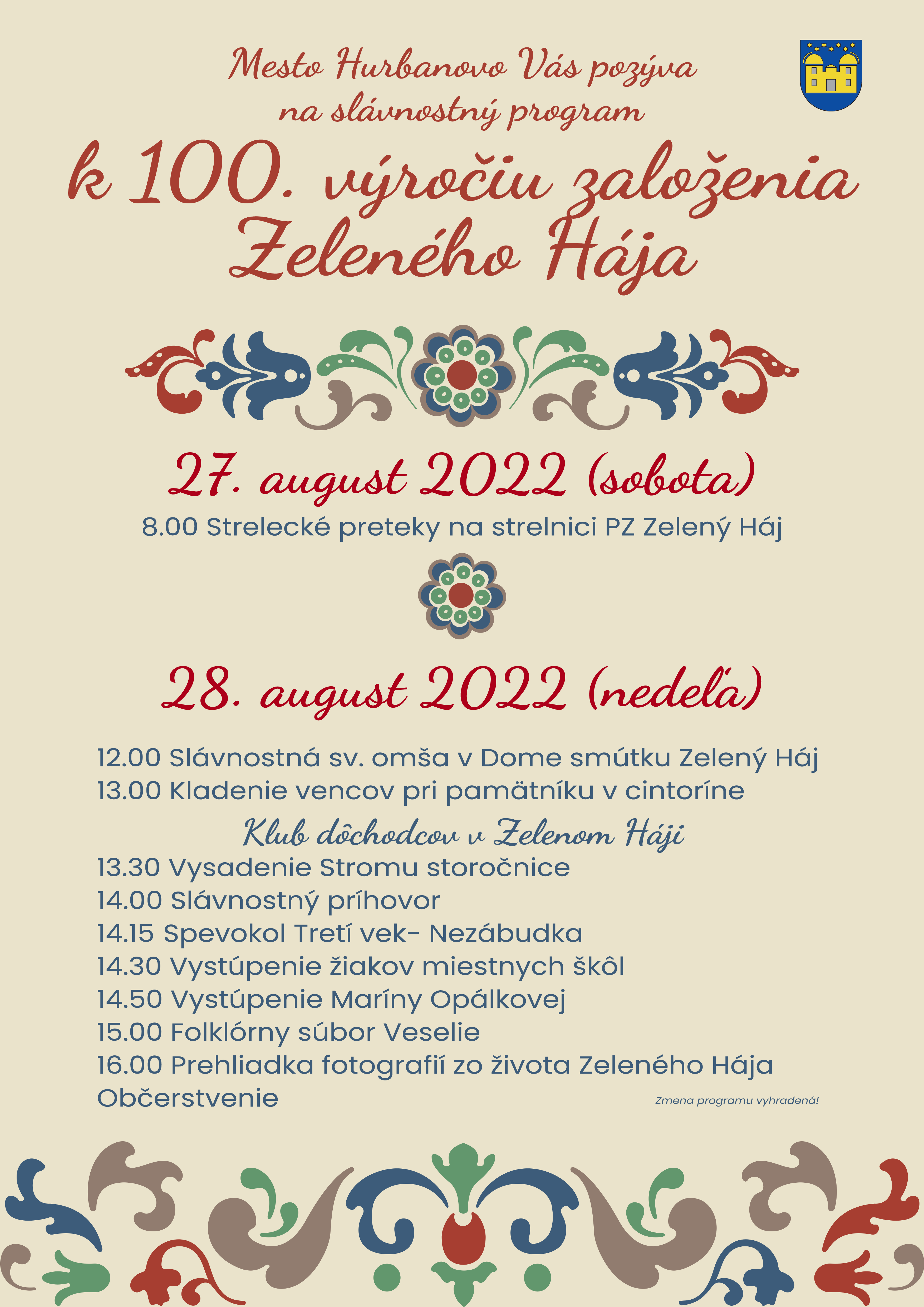 100 rokov ZH - plagát